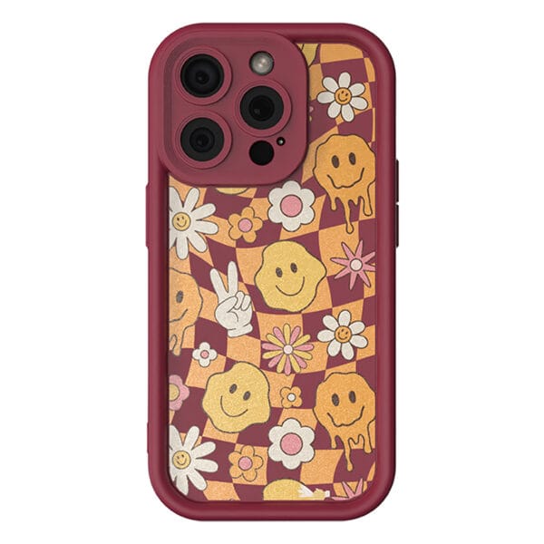 Bumpy Silicone Checkered Smiley - iphone-7iphone-8iphone-se