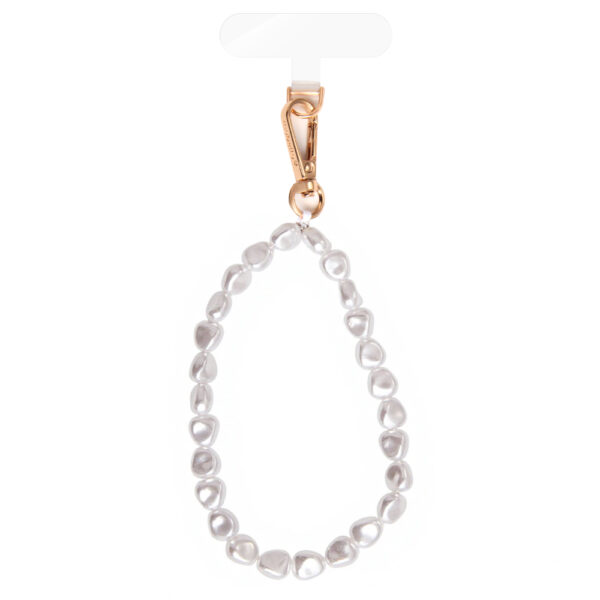 Phone Wrist Strap White Pearls