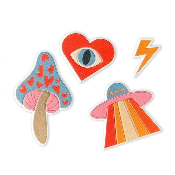 Puffy Stickers - Retro Space Ship