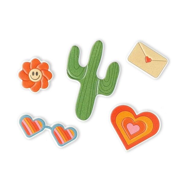 Puffy Stickers - Retro Cactus